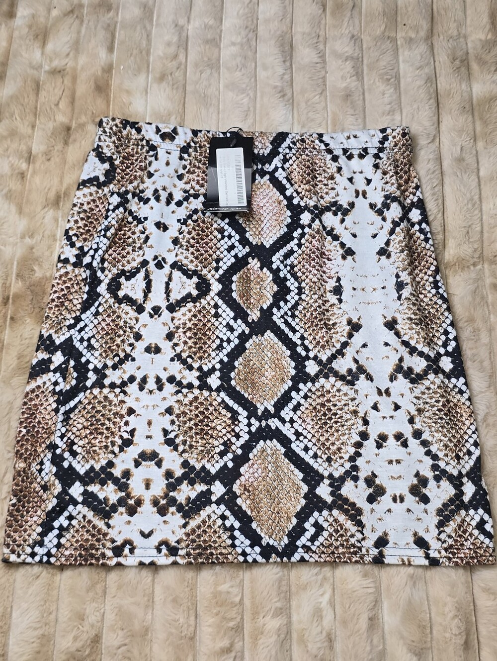 NWT Nasty Gal Snake Print High Waisted Mini Skirt Brown Size US 4